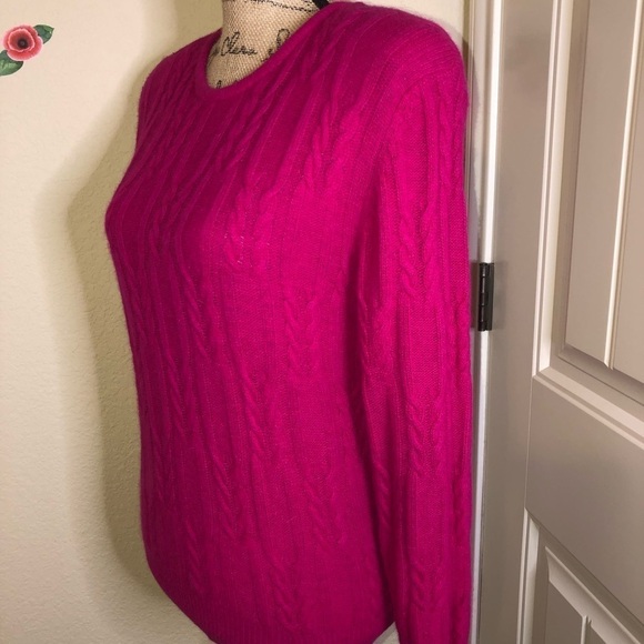 Vintage Evan Picone Lambswool, Angora Pink Sweater Removable Shoulder Pads Sz SP - Picture 2 of 6
